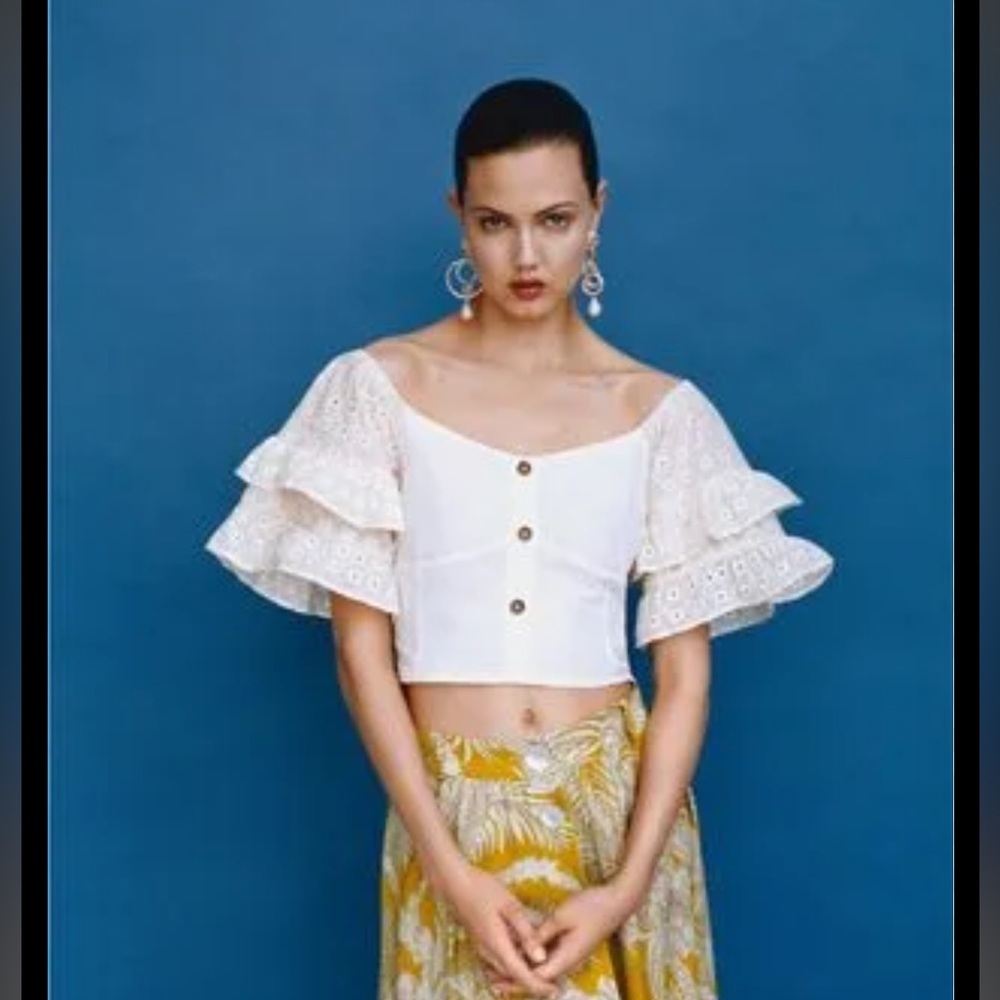 Zara crop top blouse